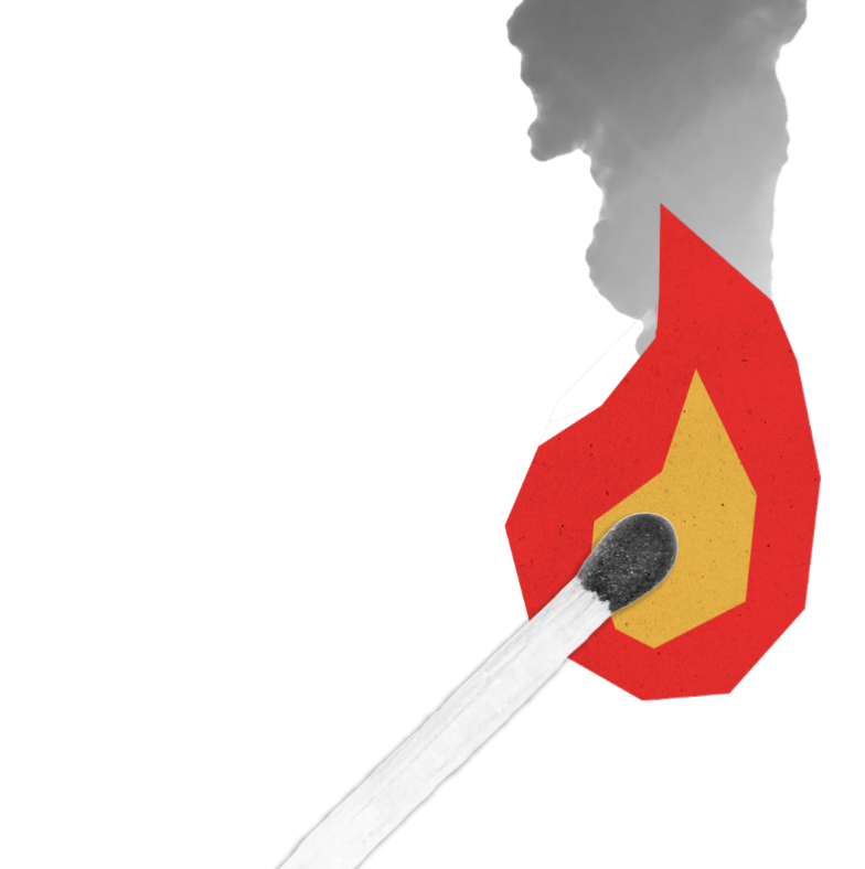 cartoon burning match